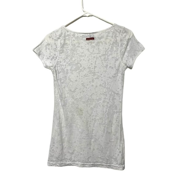 Hard Tail Forever V-Neck T-Shirt | White Burnout Top | Logo Back | Size S Small - Picture 4 of 14